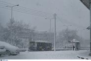 Κακοκαιρία: Λεωφορείο στο χιόνι