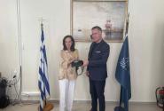 Ο Πρύτανης του Διεθνούς Πανεπιστημίου της Ελλάδος, Καθηγητής, Σταμάτης Αγγελόπουλος υποδέχτηκε σήμερα, στην Αλεξάνδρεια Πανεπιστημιούπολη στη Σίνδο, την Άννα Διαμαντοπούλου