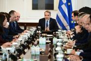 ο Κυριάκος Μητσοτάκης κατά την εισαγωγική του τοποθέτηση στο πρώτο Υπουργικό Συμβούλιο