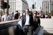 Ο Κυριάκος Μητσοτάκης στο Μετρό Σύνταγμα