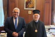Τον Οικουμενικό Πατριάρχη Βαρθολομαίο συνάντησε ο Υφυπουργός Παιδείας, Θρησκευμάτων και Αθλητισμού, Νίκος Παπαϊωάννου
