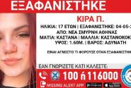 Εξαφάνιση 17χρονης στη Ν. Σμύρνη