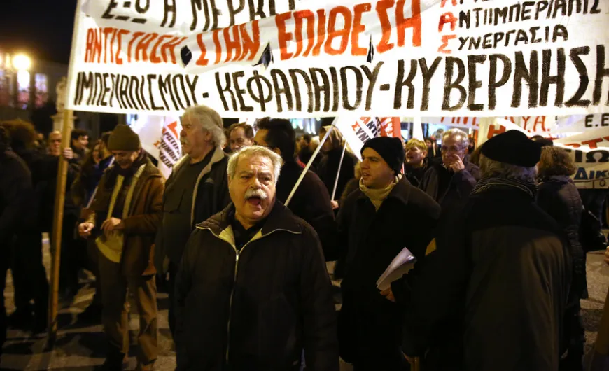 πορεια ενάντια στη Μερκελ