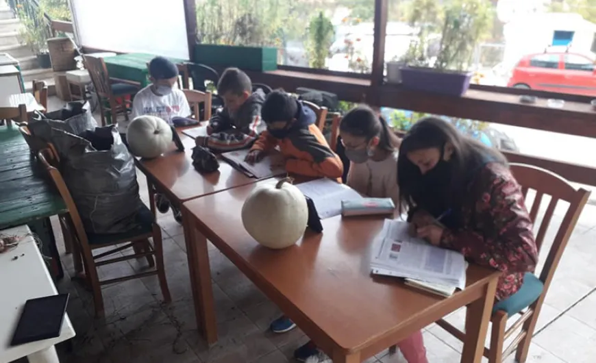 Τηλεκπαίδευση με την πλατφόρμα να πέφτει, τους μαθητές να κάνουν μάθημα σε καφενεία στο χωριό