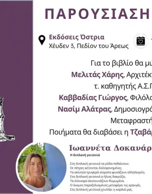 Στην Αθήνα τα «Ανυπότακτα χώματα» της Ιωαννέττας Δοκανάρη – Τετάρτη 24 Ιούνη