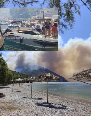 Τεράστια επιχείρηση απεγκλωβισμού δια θαλάσσης στον Άγιο Βασίλειο
