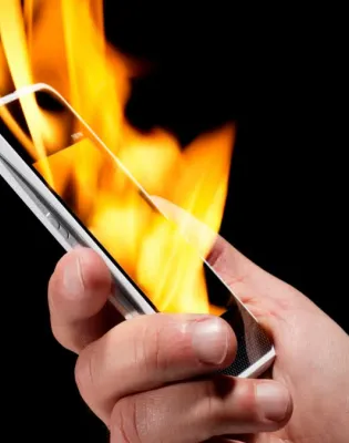 phone on fire
