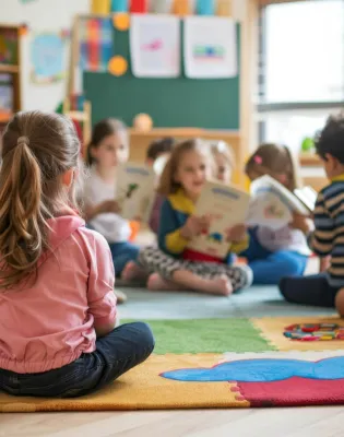 Νηπιαγωγός σε παιδικό σταθμό που έχει προσληφθεί μέσω ΑΣΕΠ μαζί με παιδιά