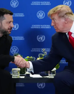 President Donald Trump meets with Ukraine's President Volodymyr Zelenskyy