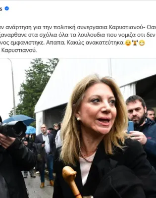 Μαρία Καρυστιανού - Νέο κόμμα