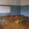 σχολείο, σχολική τάξη, καρέκλες, πίνακας