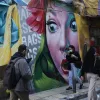 graffiti, γκράφιτι, μάσκες, κόσμος, δρόμος