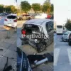 Λεωφορείο διέλυσε πάνω από 10 σταθμευμένα αυτοκίνητα