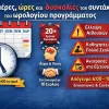 Πίνακας με το ωρολόγιο πρόγραμμα στα σχολεία