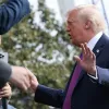 Ο Αμερικανός πρόεδρος Ντόναλντ Τραμπ κάνει δηλώσεις σε ΜΜΕ