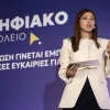 Η Υπουργός Παιδείας Σοφία Ζαχαράκη σε επίσημο πορτρέτο για το Υπουργείο Παιδείας, Θρησκευμάτων και Αθλητισμού