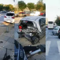 Λεωφορείο διέλυσε πάνω από 10 σταθμευμένα αυτοκίνητα