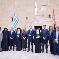 η Υπουργός Παιδείας, Θρησκευμάτων και Αθλητισμού, Σοφία Ζαχαράκη, παρευρέθηκε, συνοδεύοντας τον Πρωθυπουργό, Κυριάκο Μητσοτάκη, στην ιστορική τελετή ενθρόνισης του νέου Αρχιεπισκόπου της Μονής Σινά