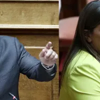 Άδωνις Γεωργιάδης και Ζωή Κωνσταντοπούλου με φόντο τη Βουλή