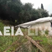 Βράχος έπεσε σε σπίτια