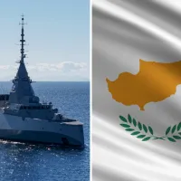 Φρεγάτα ΚΙΜΩΝ και Κυπριακή σημαία