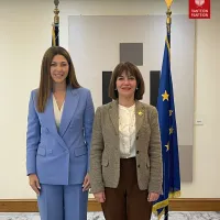 Η Υπουργός Παιδείας, Σοφία Ζαχαράκη με την Πρύτανη του Πάντειου Πανεπιστημίου, Χριστίνα Κουλούρη