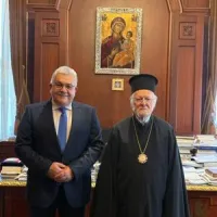 Τον Οικουμενικό Πατριάρχη Βαρθολομαίο συνάντησε ο Υφυπουργός Παιδείας, Θρησκευμάτων και Αθλητισμού, Νίκος Παπαϊωάννου