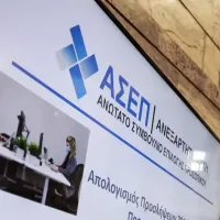 Οθόνη με λογότυπο του ΑΣΕΠ