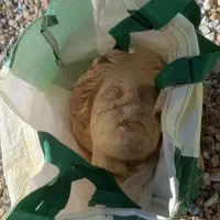 Roman head found during construction work in Alicante, Spain.