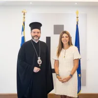 Η υπουργός Παιδείας Σοφία Ζαχαράκη και ο Αρχιεπίσκοπος Καναδά, Απόστολος