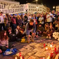 Protesters gather after the reported death of María del Carmen Abascal