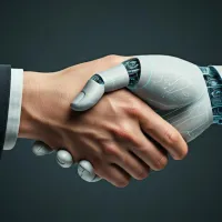 robot and human