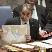 Ο Κυριάκος Μητσοτάκης στον ΟΗΕ με χάρτη του Τουρκολυβικού μνημονίου