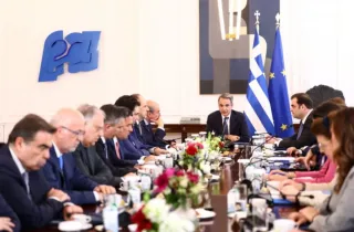 Ο Κυριάκος Μητσοτάκης στο υπουργικό συμβούλιο