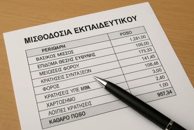 ΜΙΣΘΟΔΟΣΙΑ ΕΚΠΑΙΔΕΥΤΙΚΩΝ