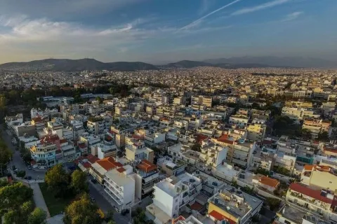 Πανοραμική φωτογραφία με σπίτια στην Αθήνα