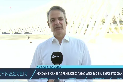 Ο πρωθυπουργός Κυριάκος Μητσοτάκης στο ΟΑΚΑ