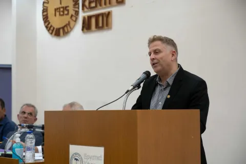 Ο πρόεδρος της ΟΙΕΛΕ Γιώργος Χριστόπουλος