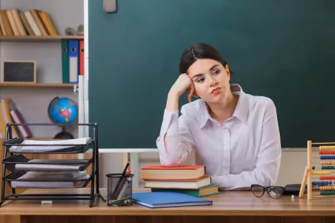 sad teacher