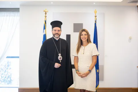 Η υπουργός Παιδείας Σοφία Ζαχαράκη και ο Αρχιεπίσκοπος Καναδά, Απόστολος