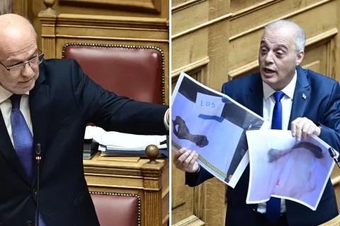 Κόντρα Βελόπουλου Φλωρίδη στη Βουλή για τα οστά από τα Τέμπη που παρουσίασε ο πρόεδρος της Ελληνική Λύσης