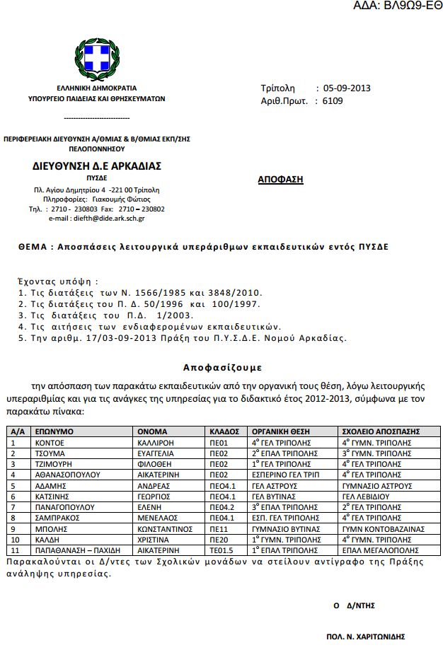 alfavita.gr, αποσπάσεις, ΠΥΣΔΕ
